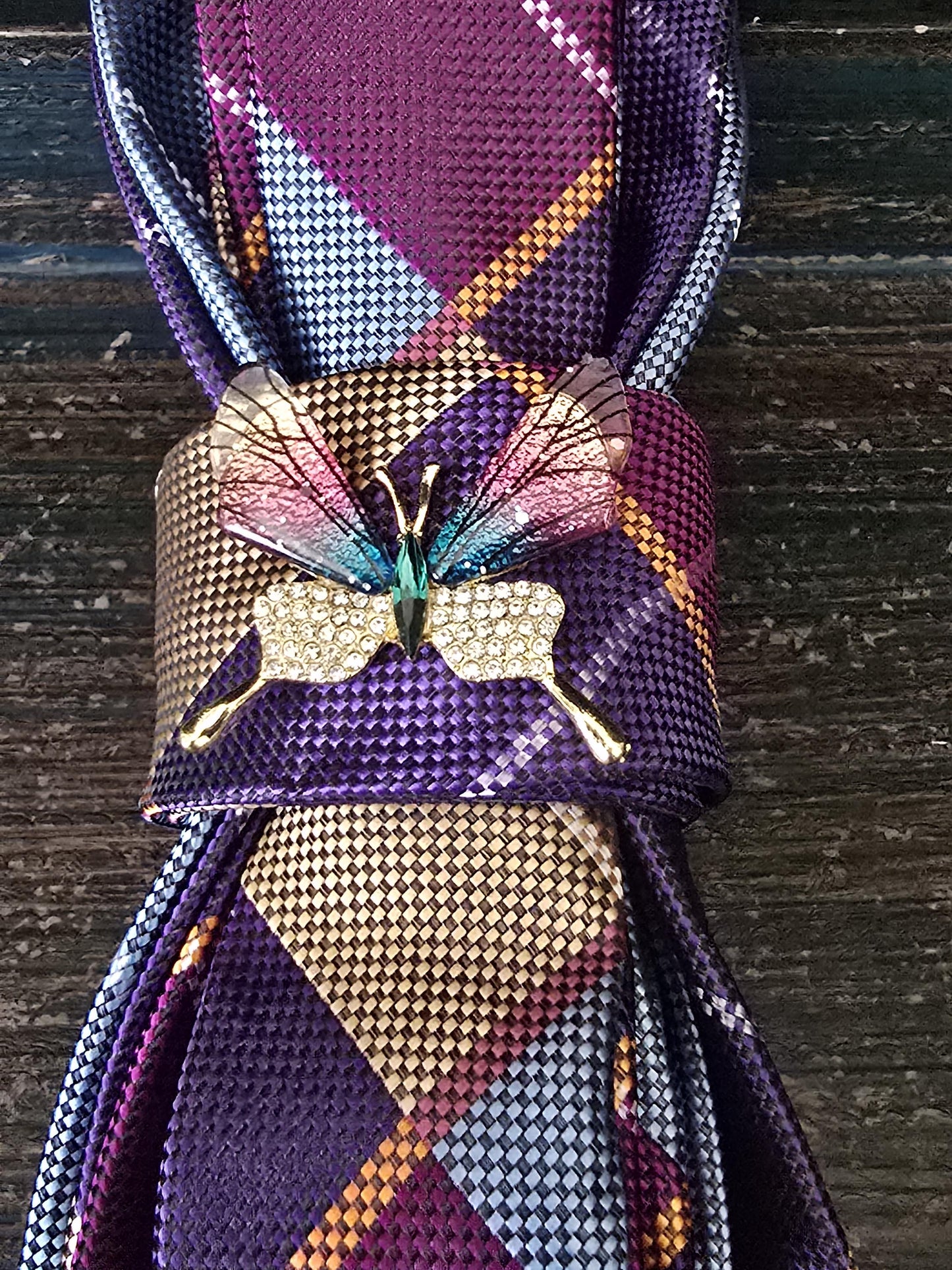 Stylish Multi Color Plaid Women's Necktie Necklace - Fashion Ties for Women - Brooch Necktie - Stylish Neckwear For Women