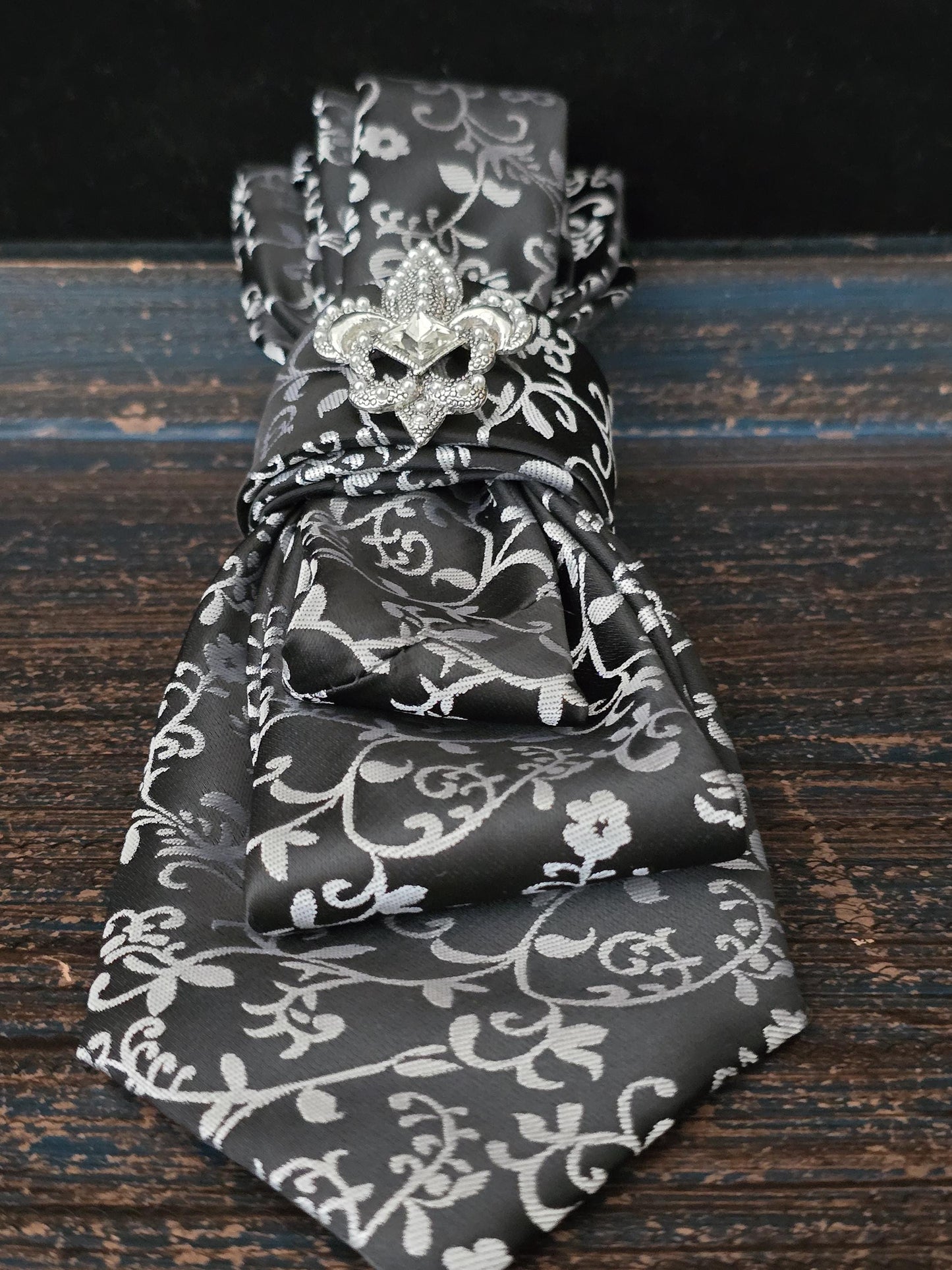 Black and White Paisley Necktie Necklace | Fearless Ties | Unique Women’s Neckties, Tie Necklace Neckwear