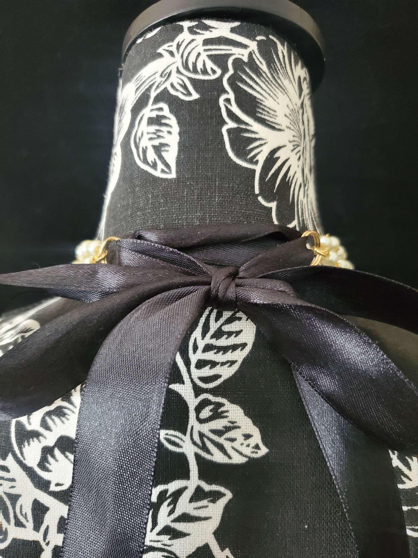 Stylish Black and White Stripe Women’s Necktie Necklace - Brooch Necklace - Handcrafted Statement Jewelry -Stylish Neckwear For Women