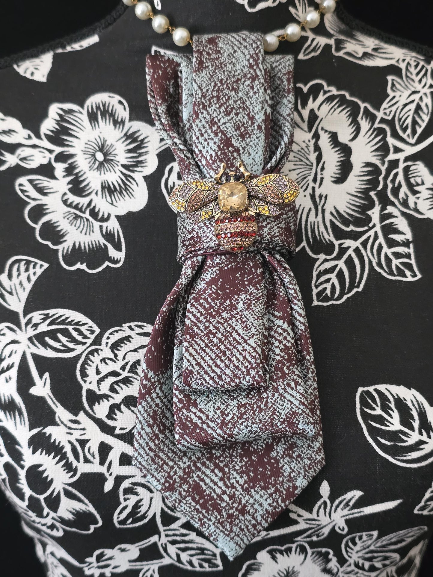 Fearless Ties | Brown Texture Women’s Neckties, Tie Necklaces & Brooch Neckwear | Stylish Neckwear For Women