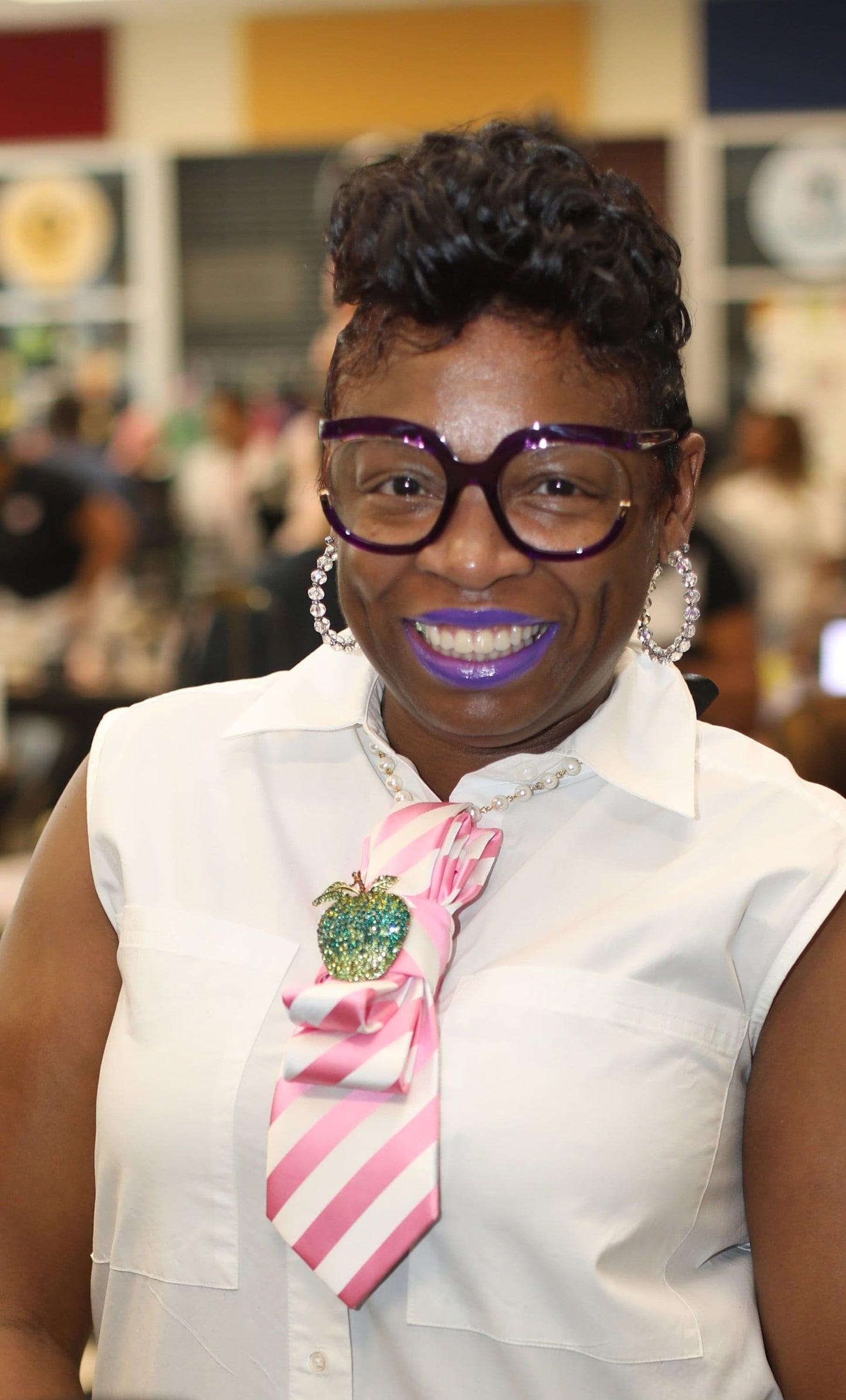 Pink and Green Lady Bug Brooch Necktie Necklace -  Brooch Necktie