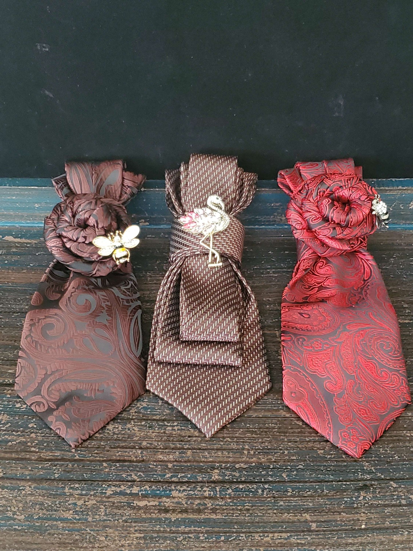 Simply Elegant Chocolate Brown Paisley Women's Necktie Necklace