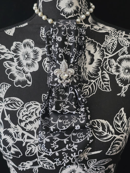 Black and White Paisley Necktie Necklace | Fearless Ties | Unique Women’s Neckties, Tie Necklace Neckwear