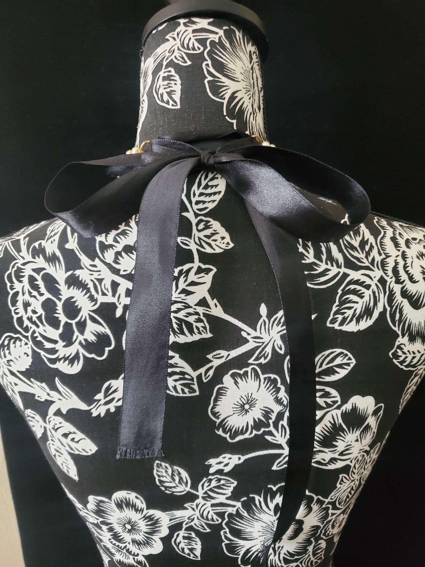 Ballerina Brooch Necktie Necklace: Baby Blue Silk Tie, Rhinestone Ballerina