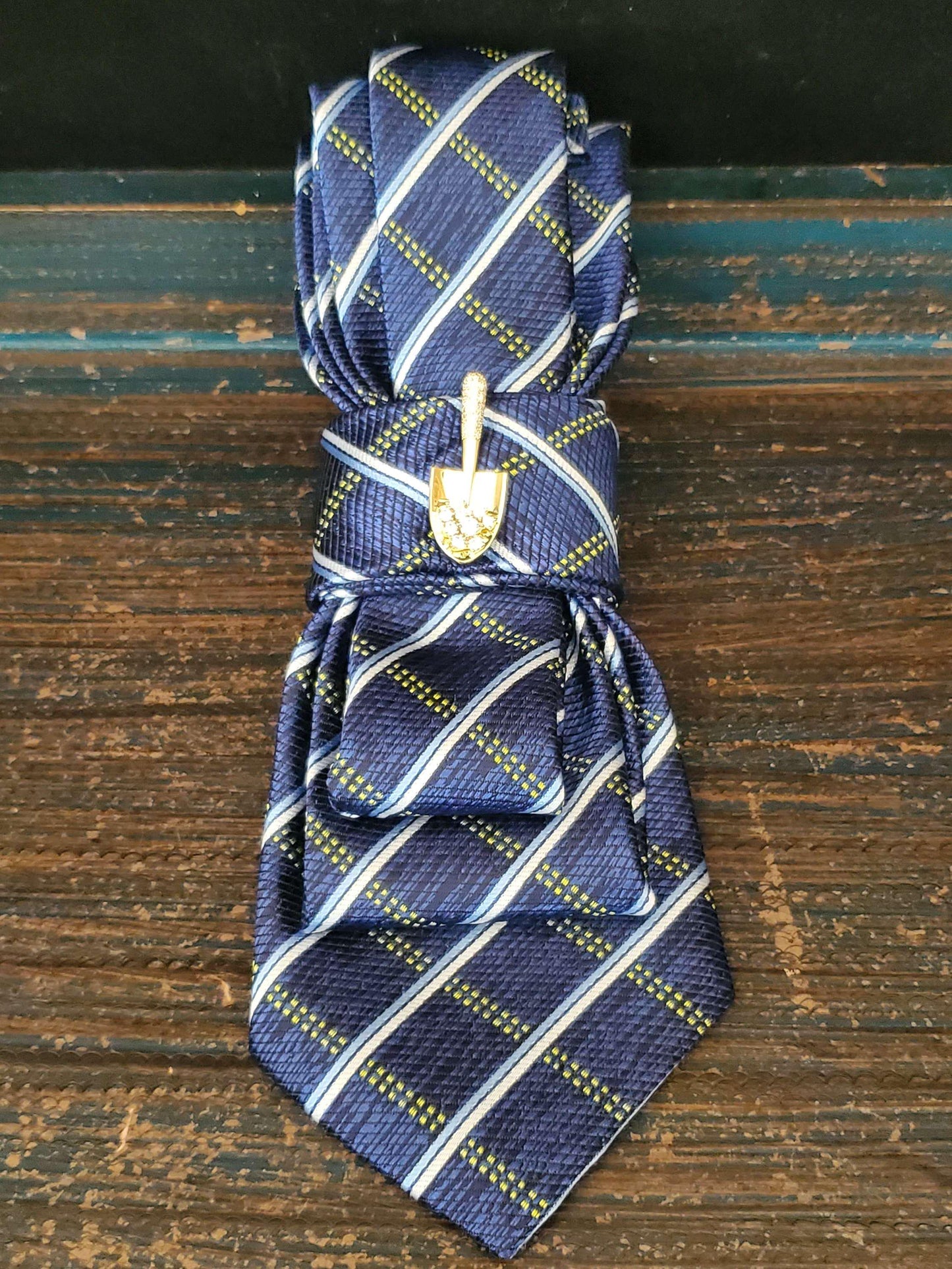 Simple but Elegant Blue Plaid Women's Tie- Ballerina Brooch Necklace - Stylish women’s neckties