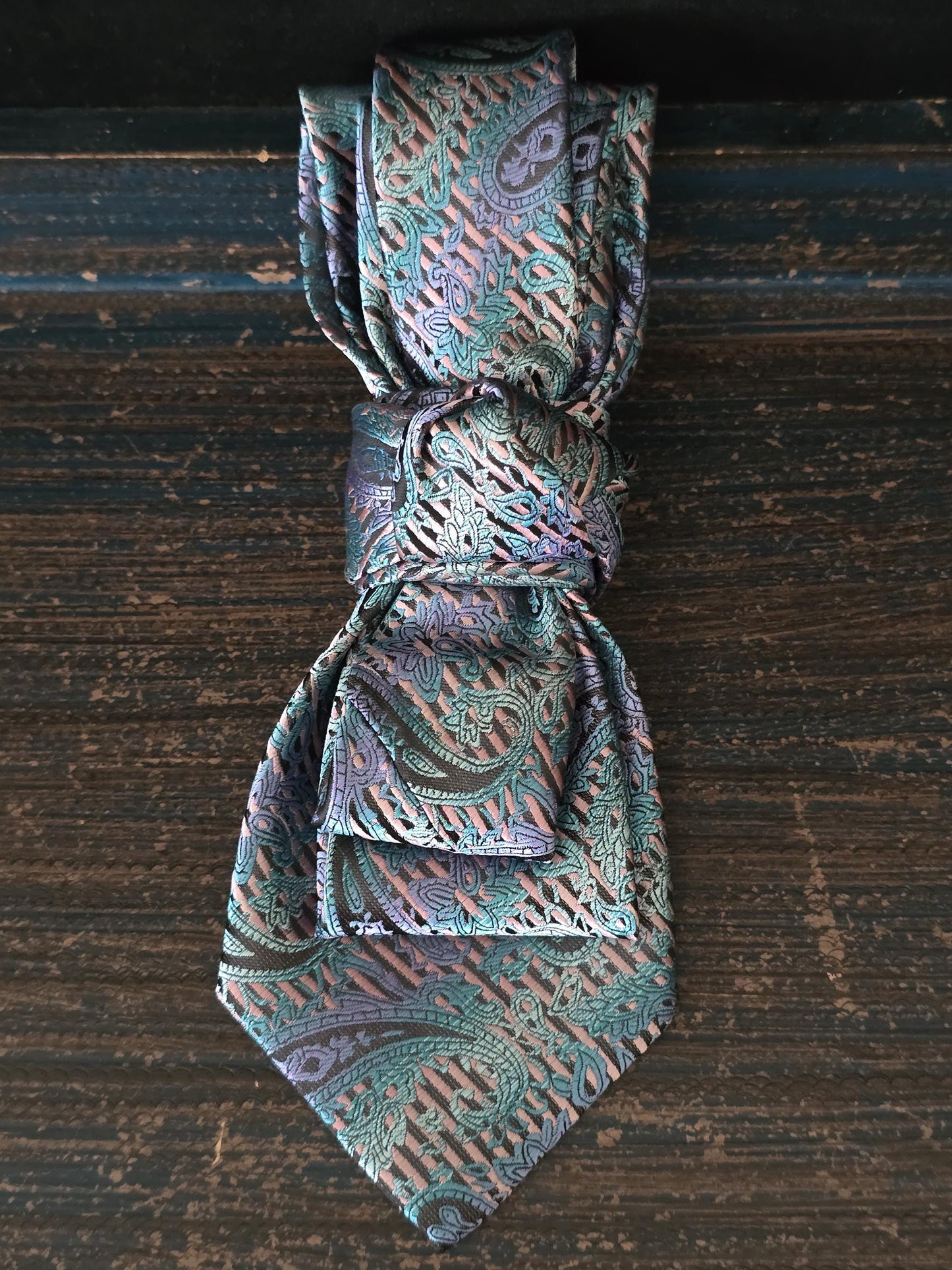 Simply Elegant Multi-Color Paisley Women's Necktie Necklace - Handcrafted Statement Jewelry - Brooch Necktie For Women