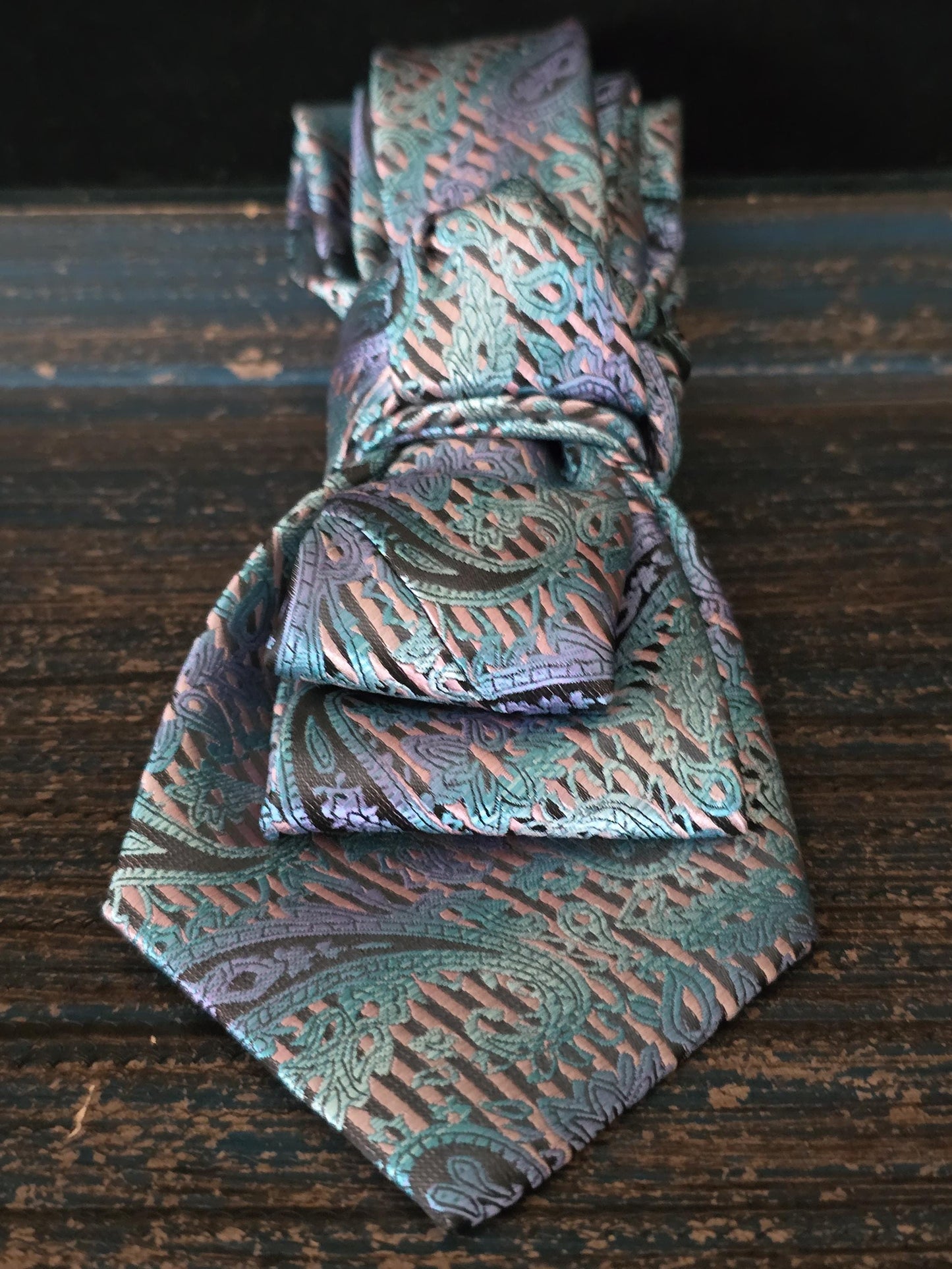Simply Elegant Multi-Color Paisley Women's Necktie Necklace - Handcrafted Statement Jewelry - Brooch Necktie For Women