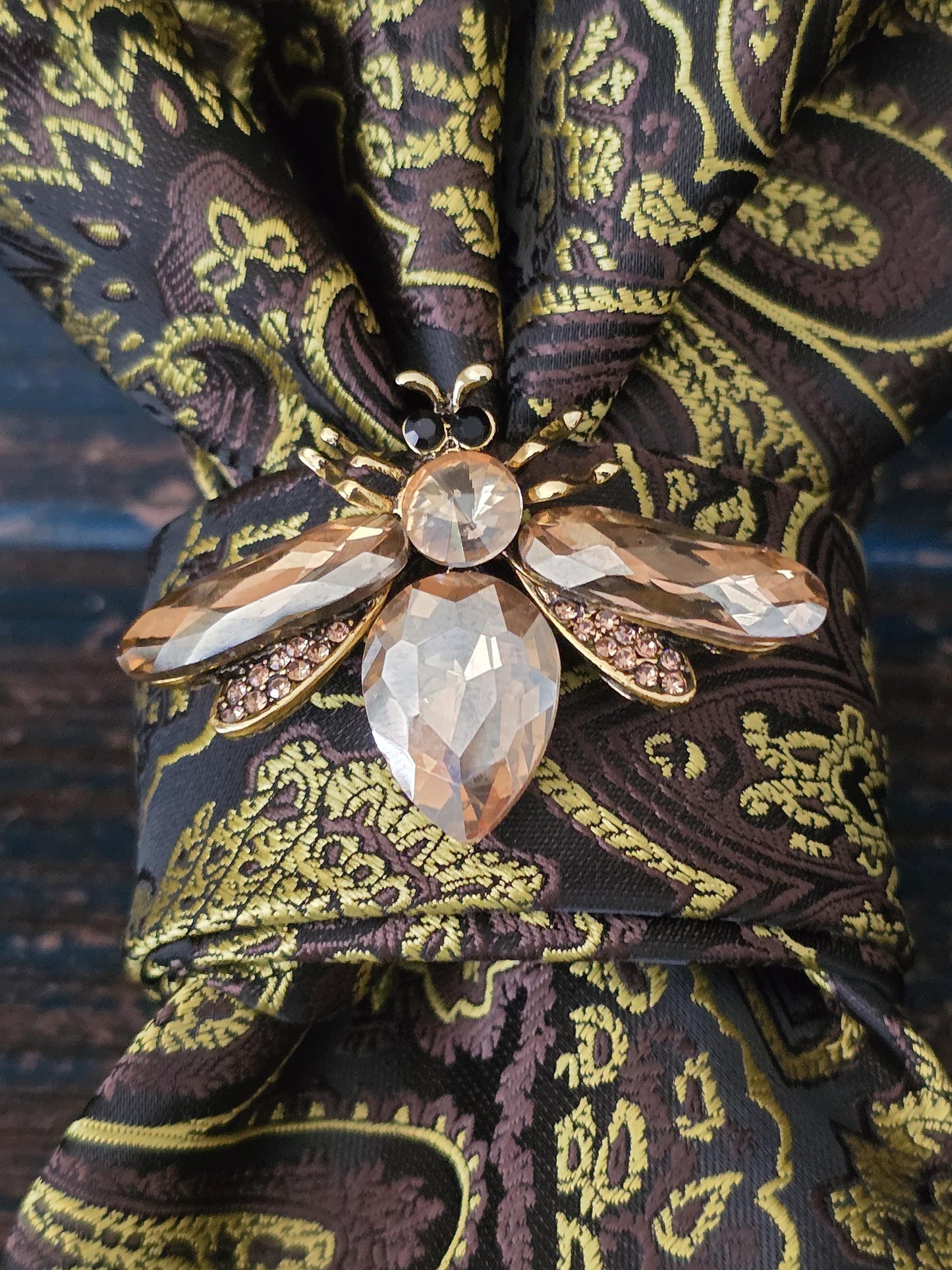 Bold but Classy Brown Plaid Women’s Necktie Necklace - Fashion Ties For Women  - Brooch Necktie - Stylish Neckwear For Women