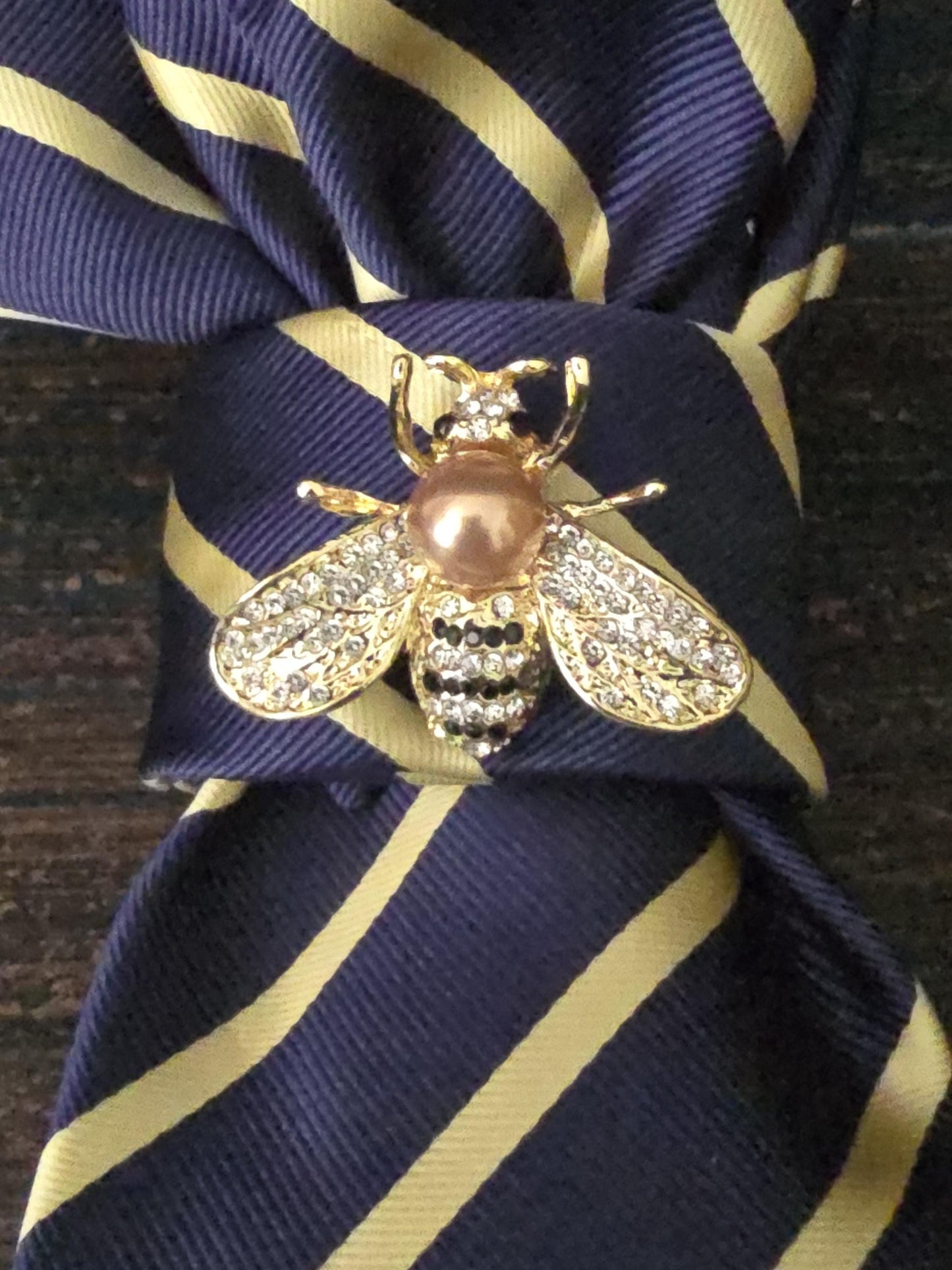 Stylish Blue Stripe Women’s Necktie Necklace - Fashion Ties For Women  - Brooch Necktie - Stylish Neckwear For Women