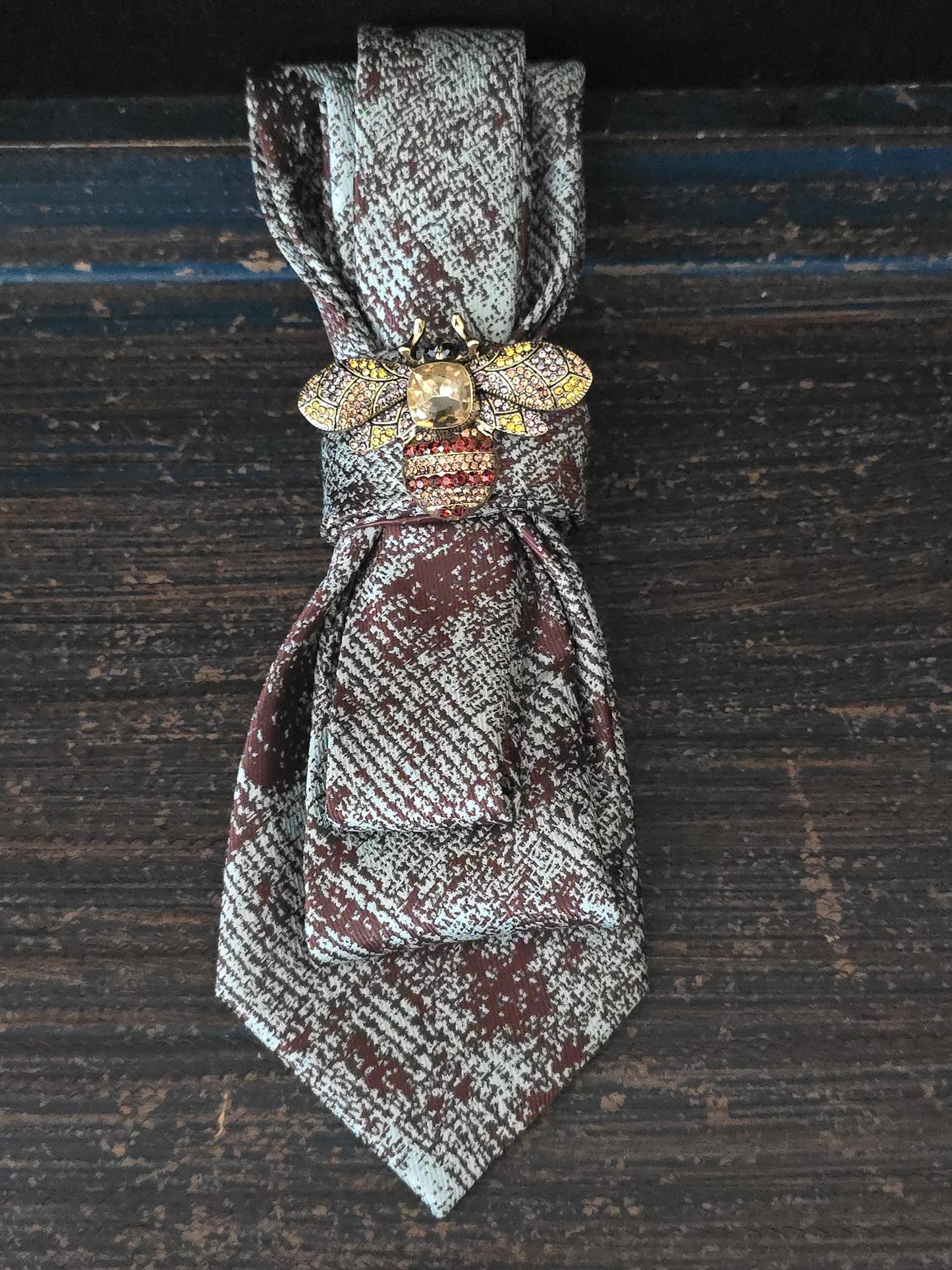 Fearless Ties | Brown Texture Women’s Neckties, Tie Necklaces & Brooch Neckwear | Stylish Neckwear For Women