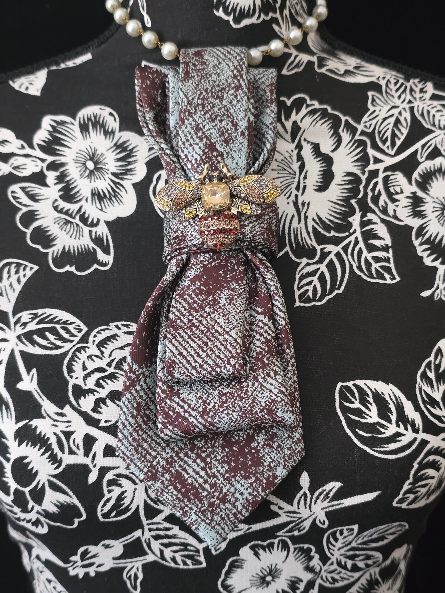 Fearless Ties | Brown Texture Women’s Neckties, Tie Necklaces & Brooch Neckwear | Stylish Neckwear For Women