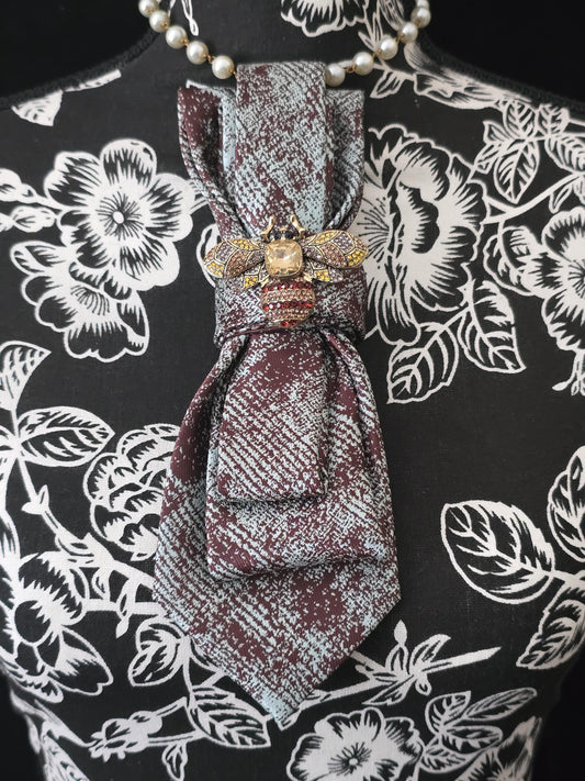 Fearless Ties | Brown Texture Women’s Neckties, Tie Necklaces & Brooch Neckwear | Stylish Neckwear For Women