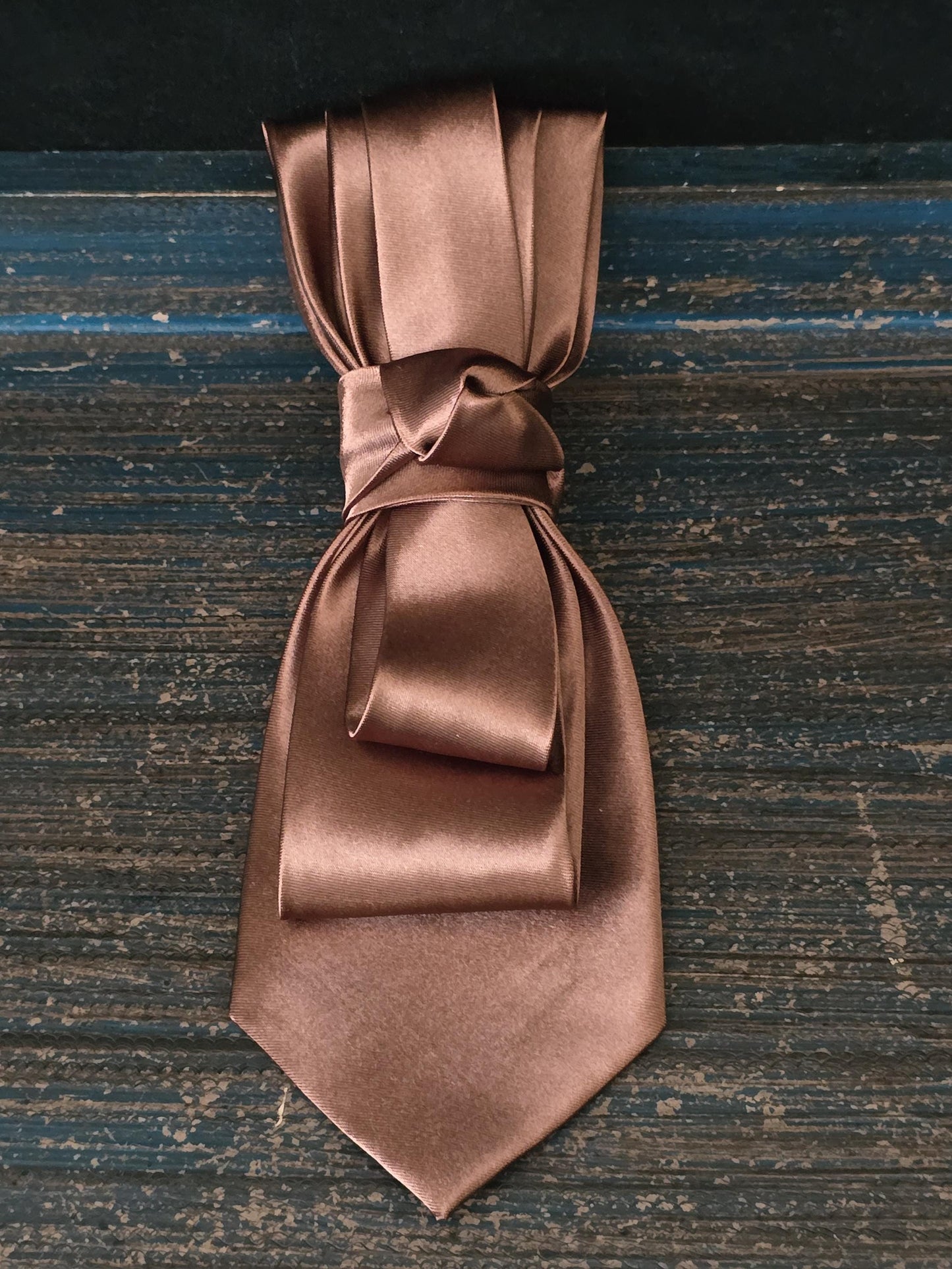 Simple but Elegant Chocolate Brown Women's Necktie Necklace - Handcrafted Statement Jewelry - Brooch Necktie For Women